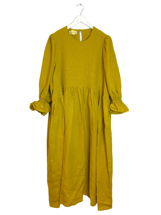 Back by Sundown Martina Yellow Linen Dress