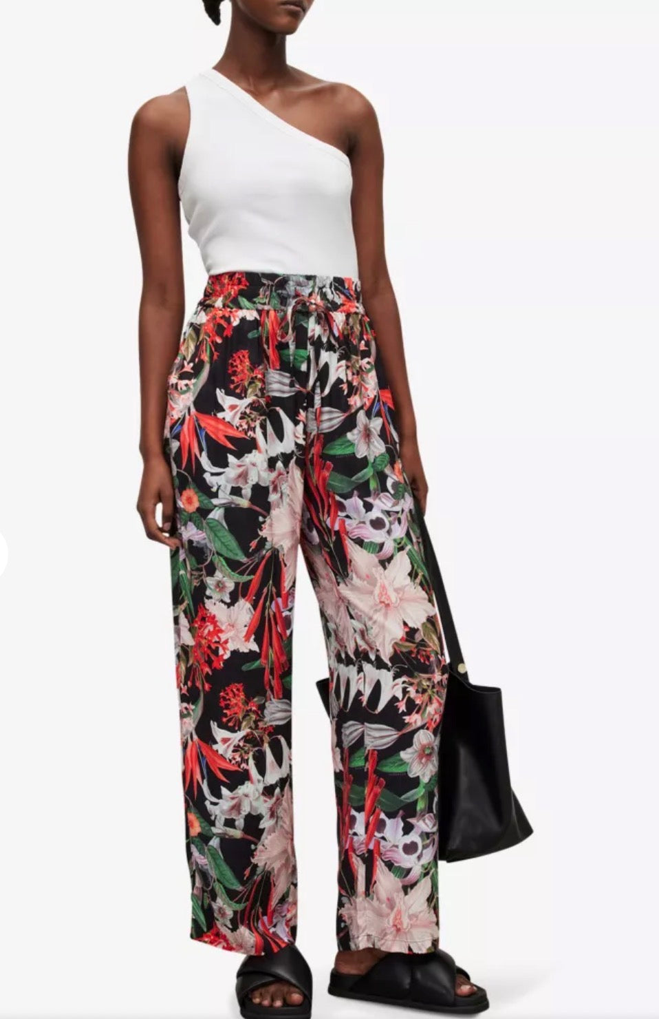 All Saints Wide Leg Floral Trousers S