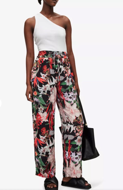 All Saints Wide Leg Floral Trousers S