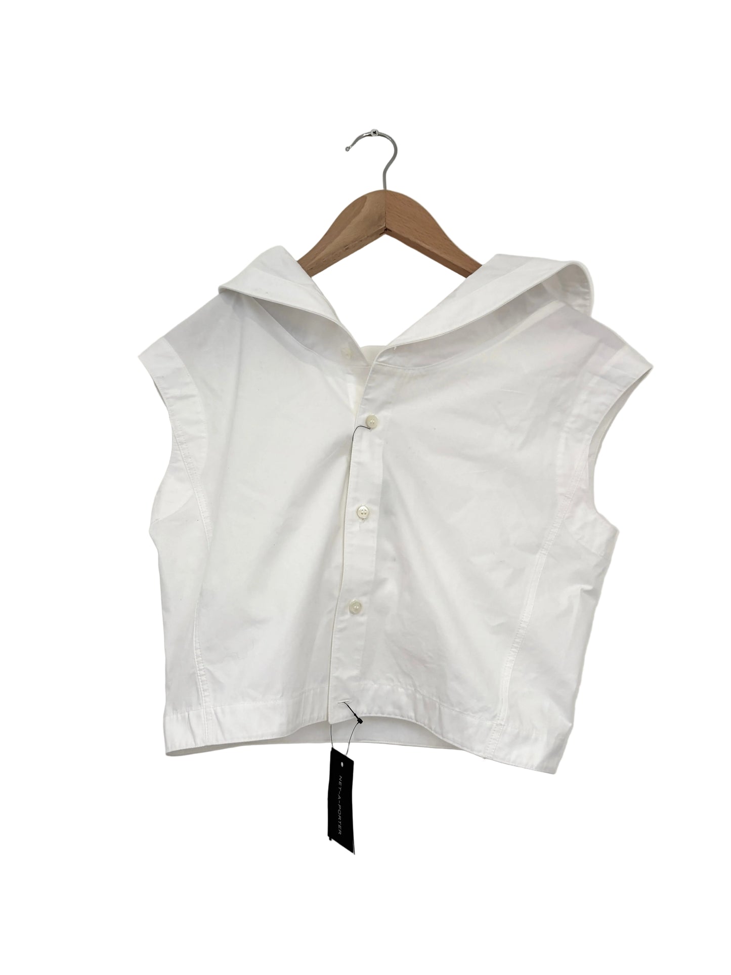 New With Tags Jacquemus White High Neck Cotton Top UK 8