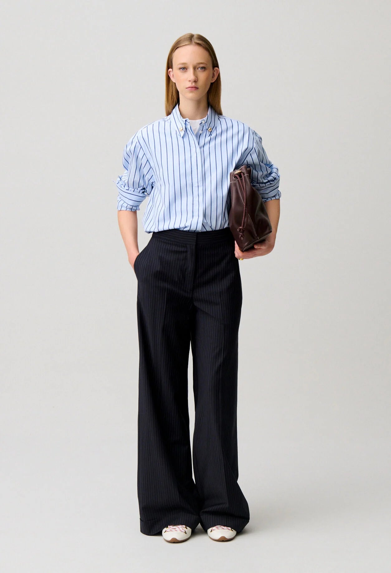 Claudie Pierlot Striped Cotton Shirt UK 6