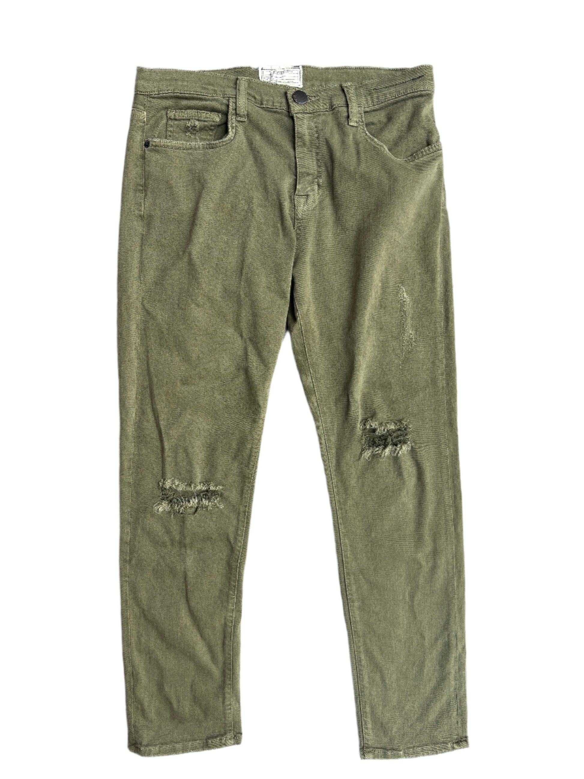 Current Elliott The Fling Ripped Jeans Green