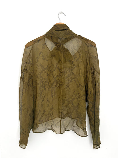 Massimo Dutti Green Snake Print Blouse S