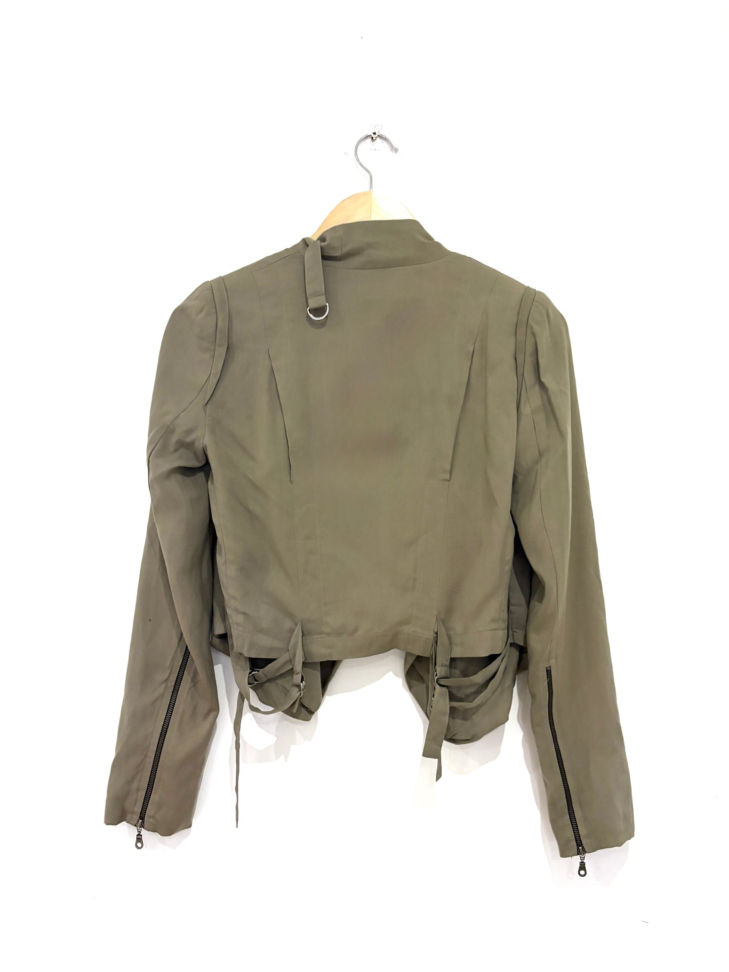 Whistles Silk Khaki Jacket UK 8
