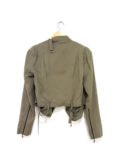 Whistles Silk Khaki Jacket UK 8