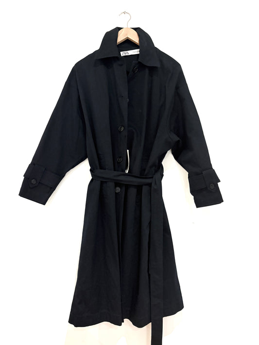 Zara Oversized Navy Trench Coat 