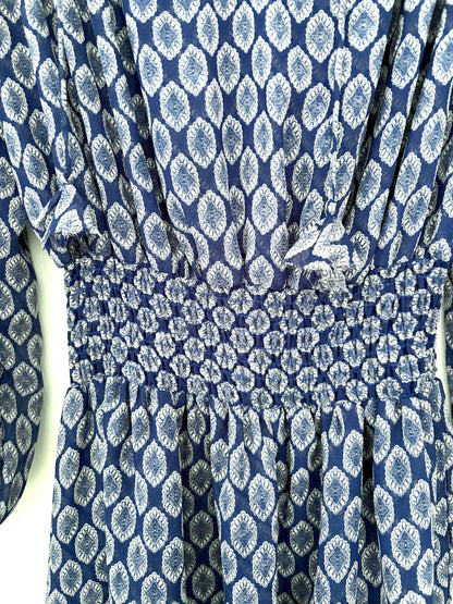 Misa Blue Print Dress S