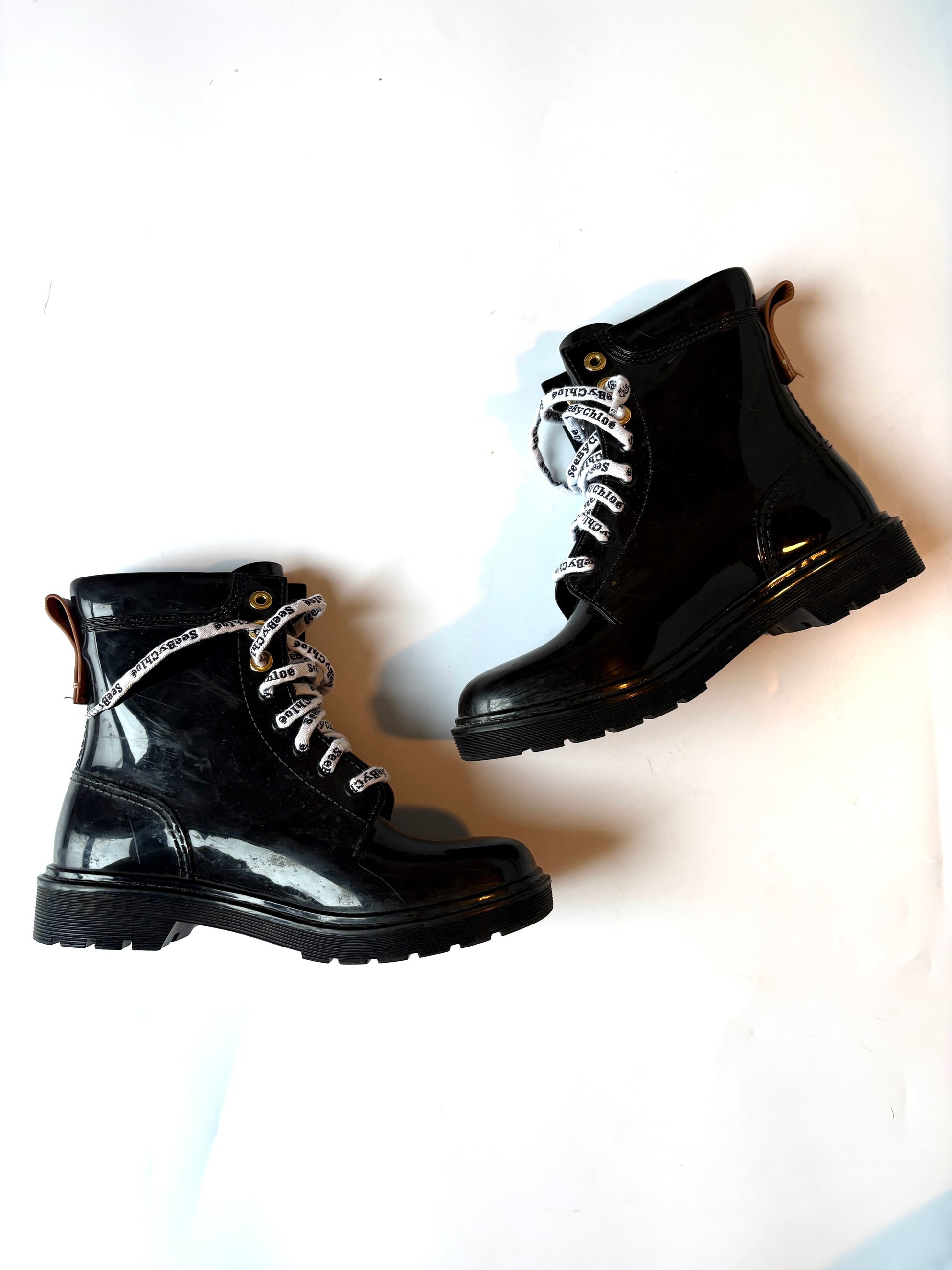 See by Chloe Florrie Lace Up Rain Boots