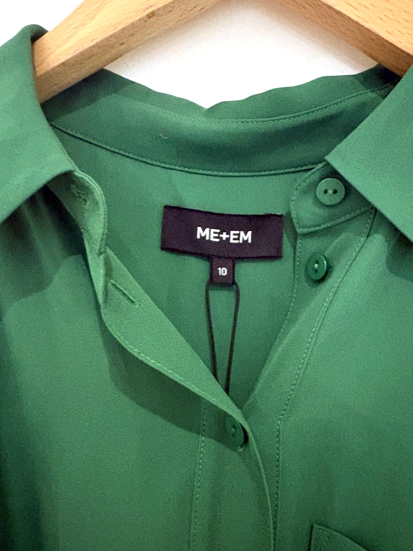 New With Tags Me+Em Silk Green Belted Dress UK 10