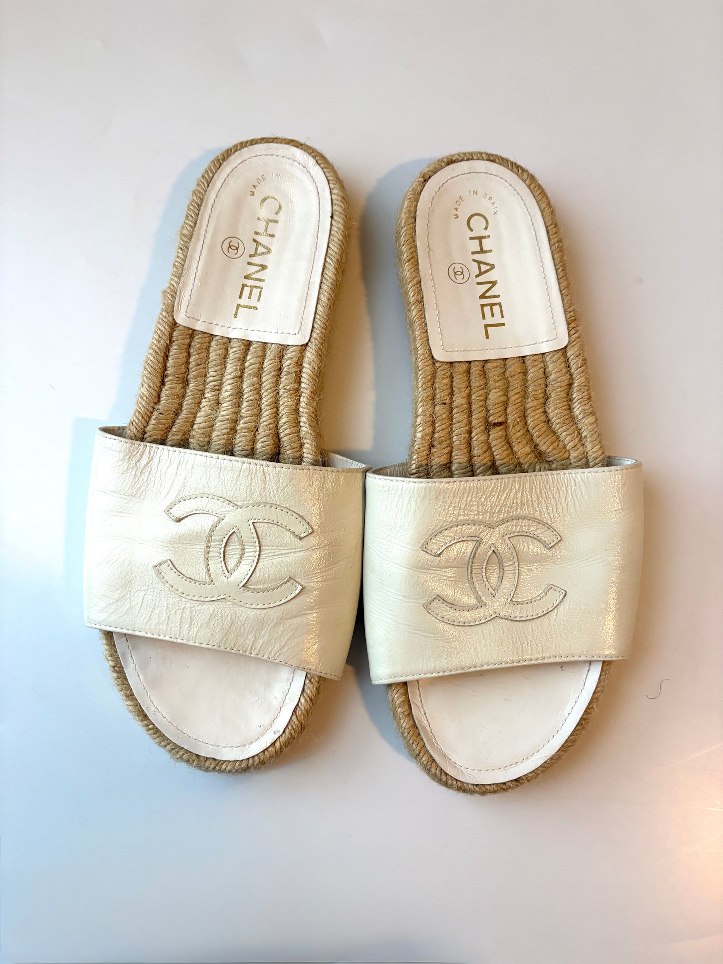 Chanel White Slides UK 5