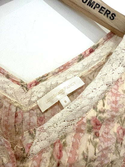 LoveShackFancy Floral Print Lace Dress UK 4