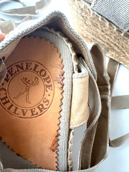 Penelope Chilvers High Sevillana Dali Grey Espadrilles UK 7