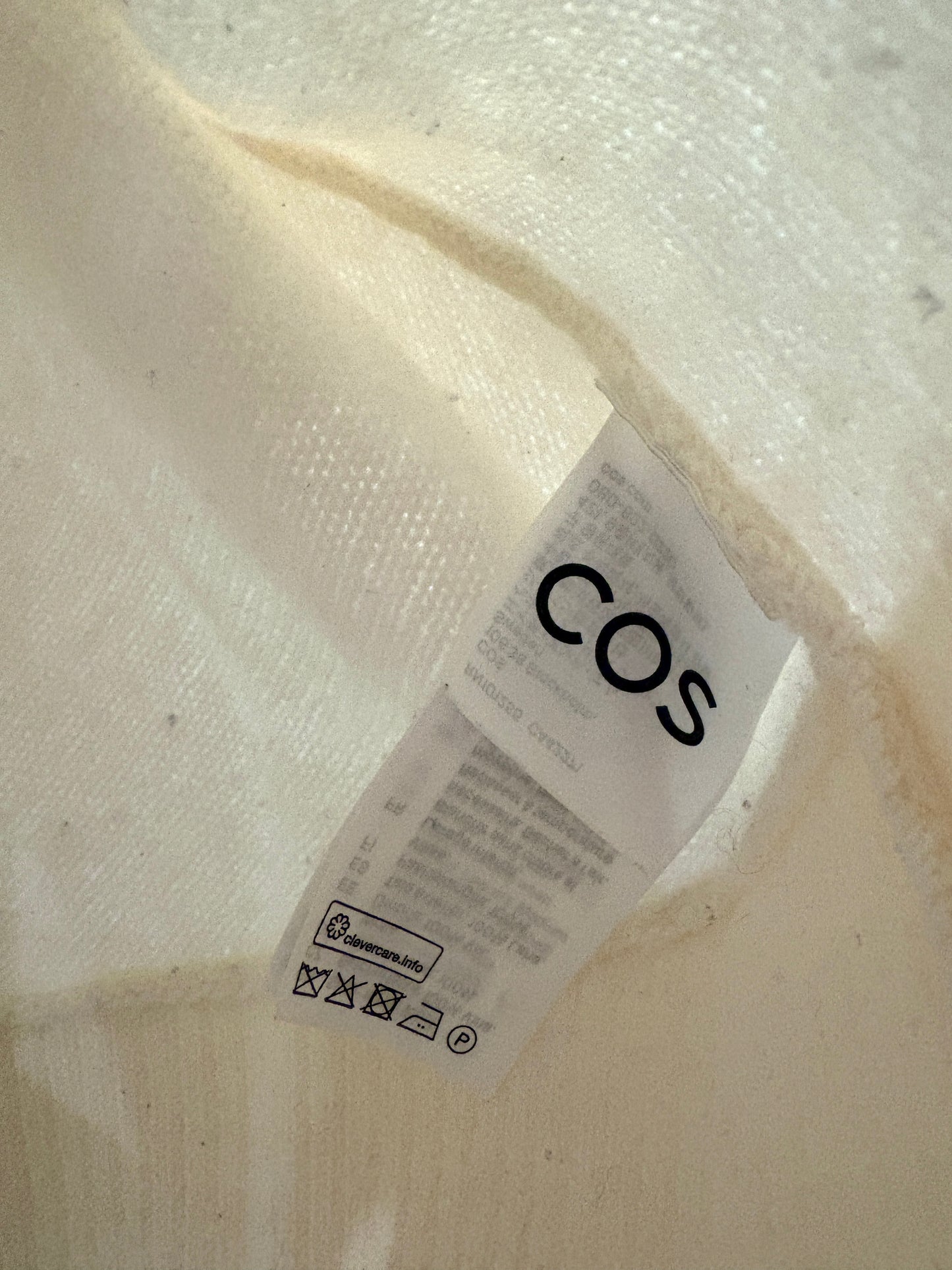 Cos Cream Asymmetric Merino Poloneck Jumper M