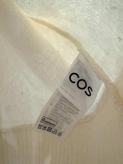 Cos Cream Asymmetric Merino Poloneck Jumper M
