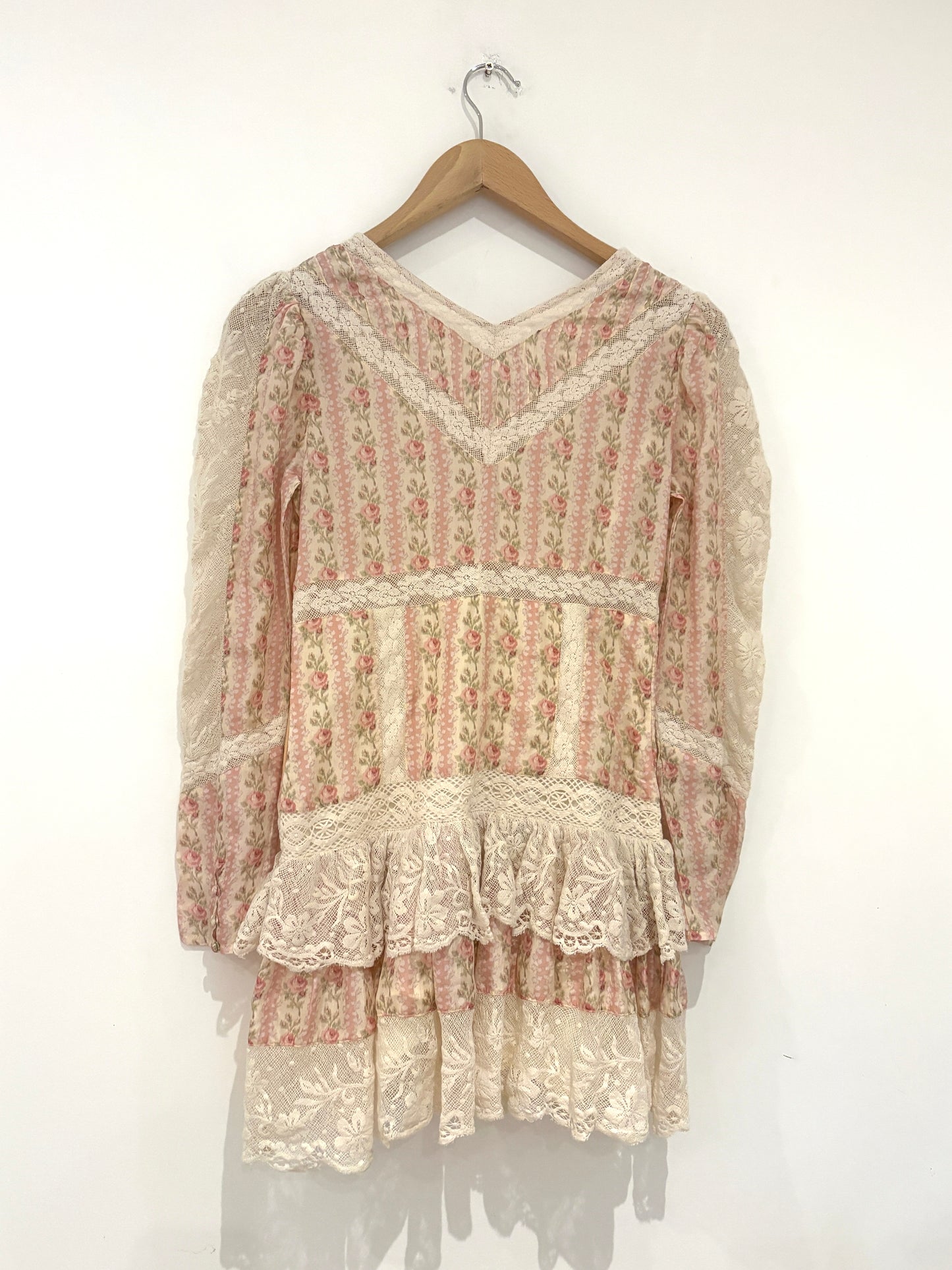 LoveShackFancy Floral Print Lace Dress UK 4