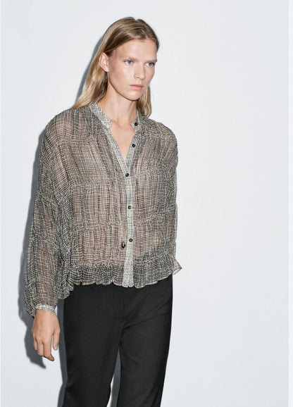 Massimo Dutti Check Sheer Shirt XS