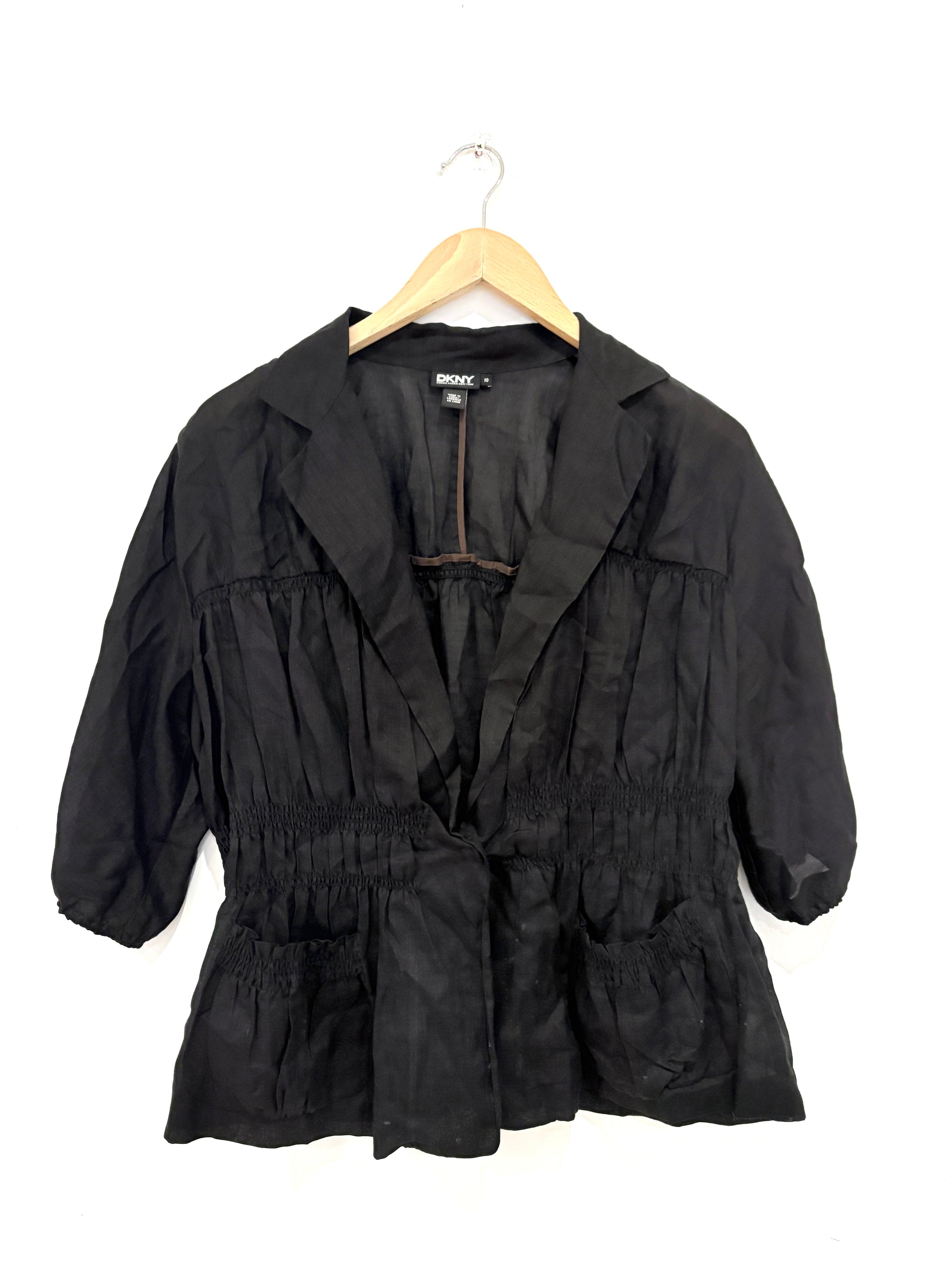 DKNY Peplum Linen Blouse