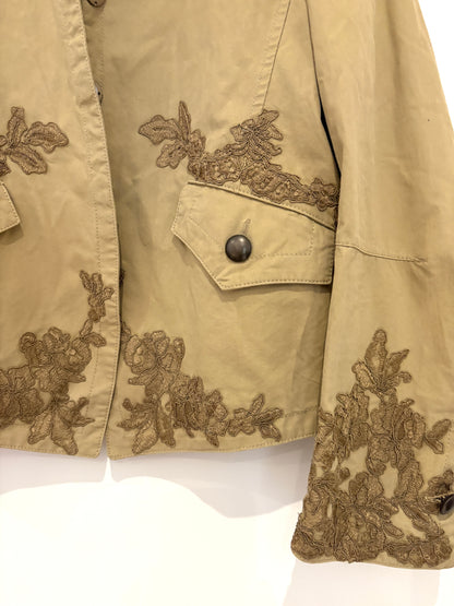 Ermanno Scervino Khaki Embroidered Jacket UK 8