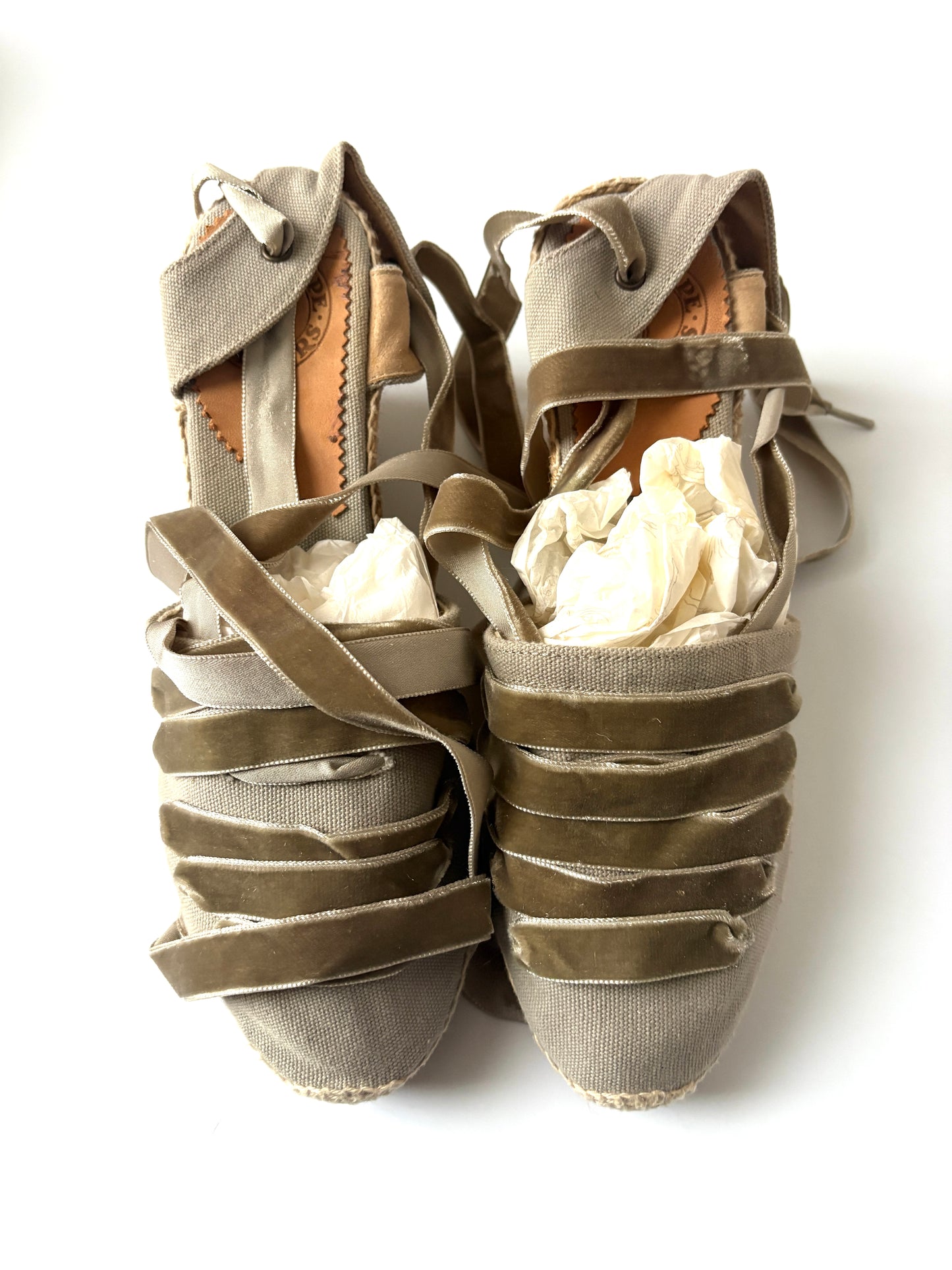 Penelope Chilvers High Sevillana Dali Grey Espadrilles UK 7