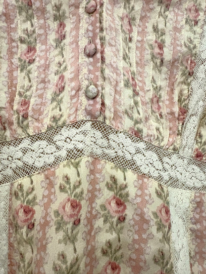 LoveShackFancy Floral Print Lace Dress UK 4