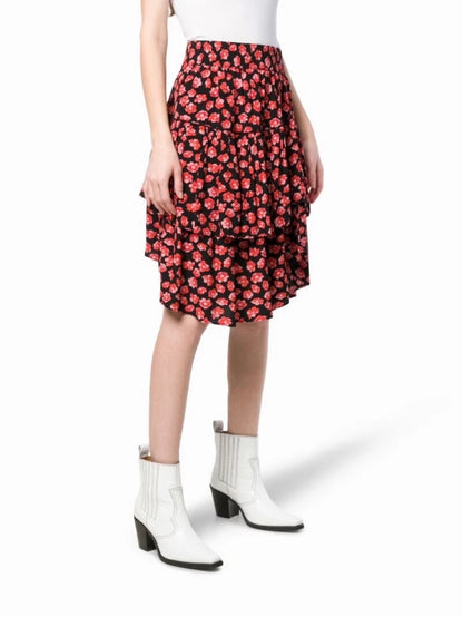 Ganni Floral Tiered Skirt UK 8