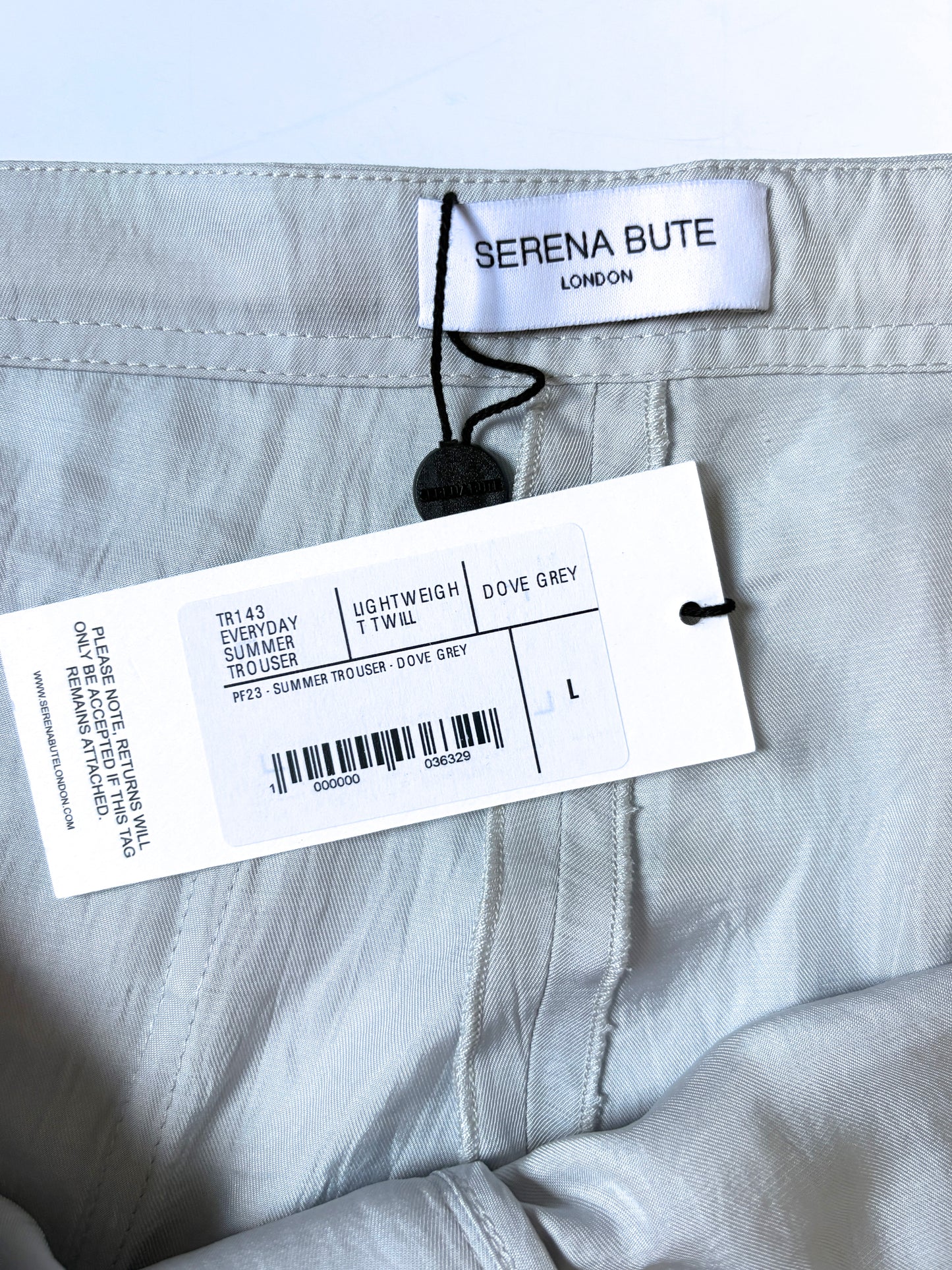 New With Tags Serena Bute Summer Trousers Dove Grey L
