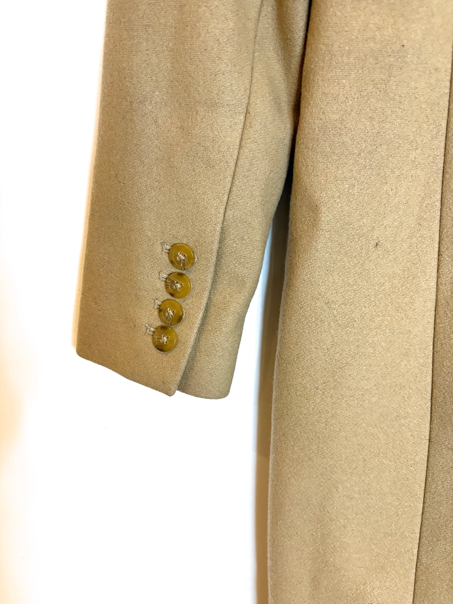 Michael Kors Beige Leather Lapel Wool Coat UK 6