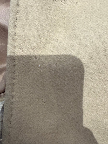 Michael Kors Beige Leather Lapel Wool Coat UK 6