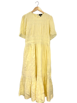 Me+Em Yellow Cheesecloth Maxi Dress UK 12