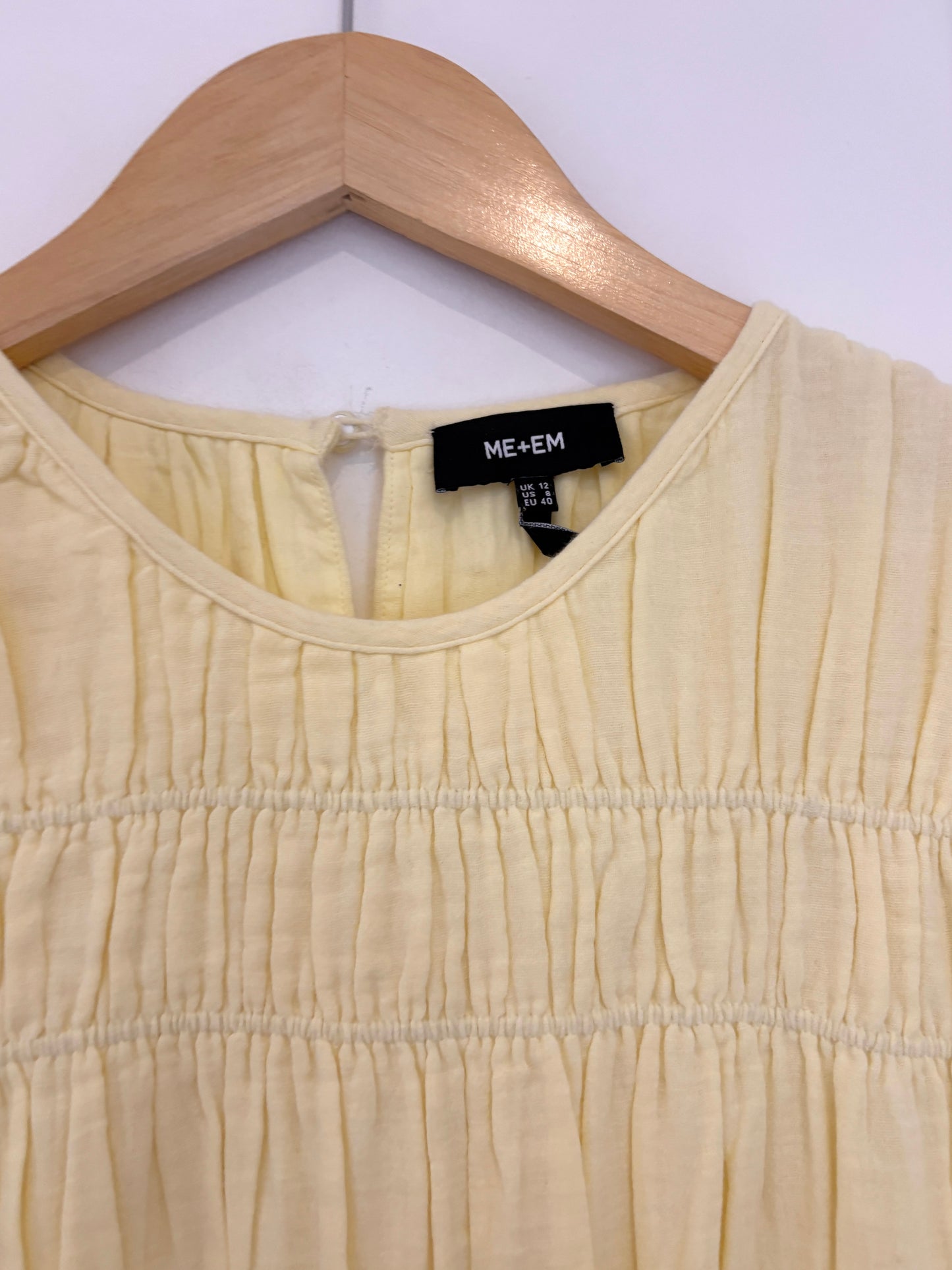 Me+Em Yellow Cheesecloth Maxi Dress UK 12
