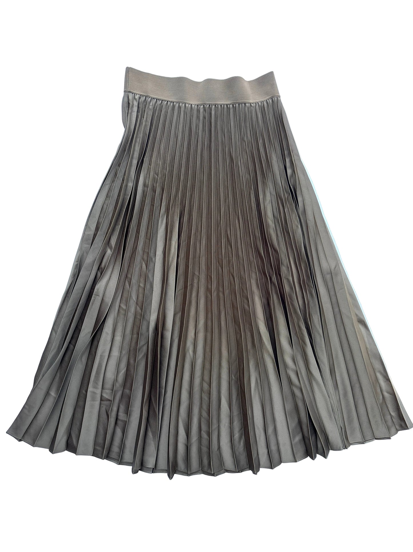 Reiss Khaki Metallic Pleat Skirt UK 14