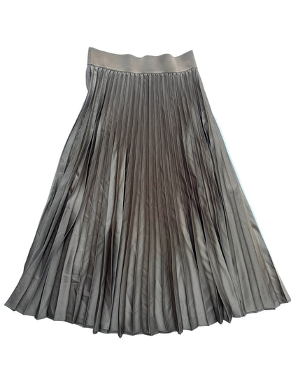 Reiss Khaki Metallic Pleat Skirt UK 14