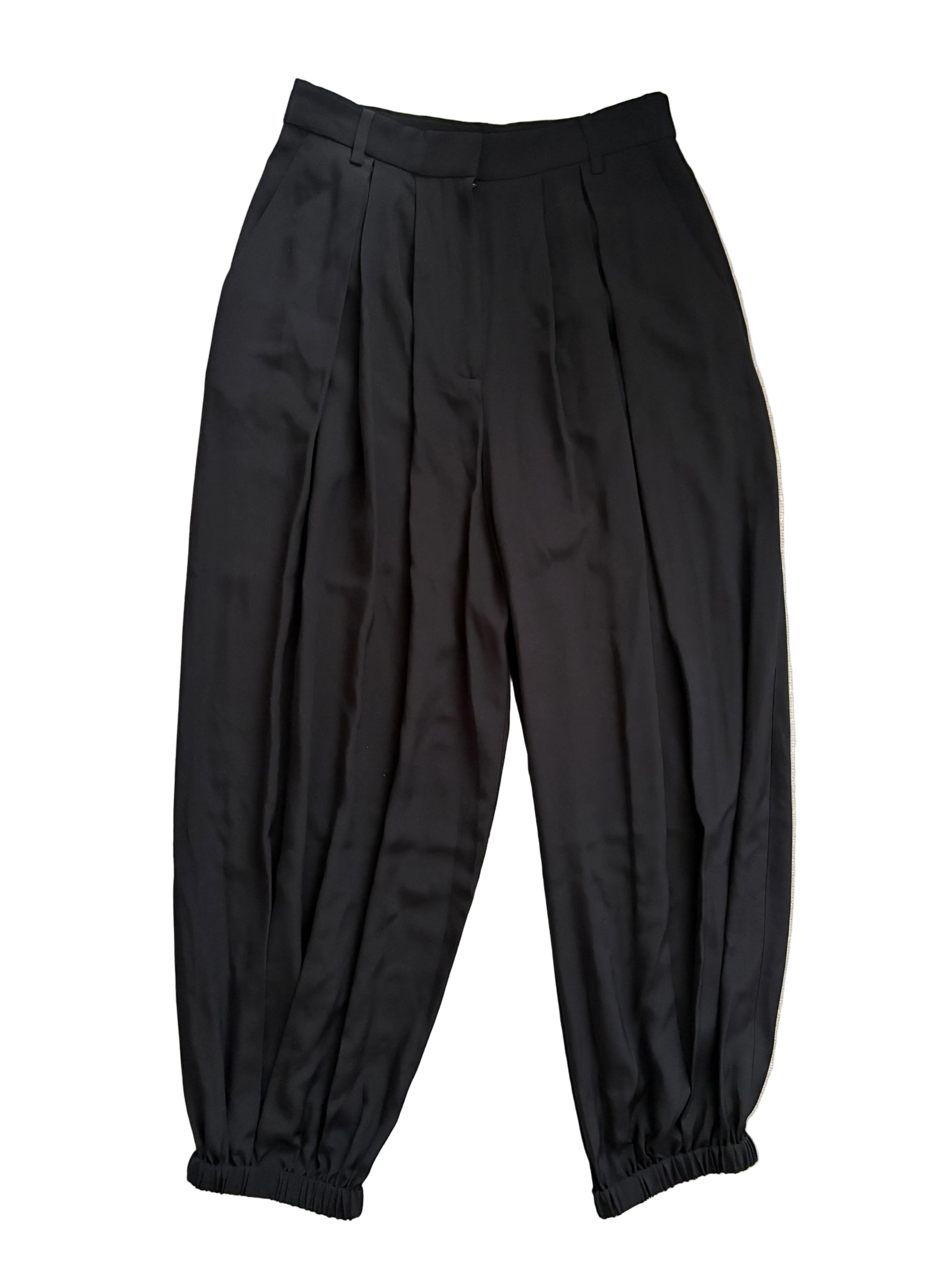 Tibi Silk Black Balloon Joggers