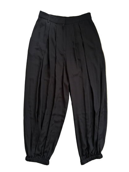 Tibi Silk Black Balloon Joggers