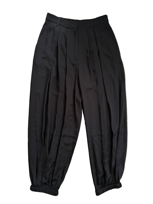 Tibi Silk Black Balloon Joggers