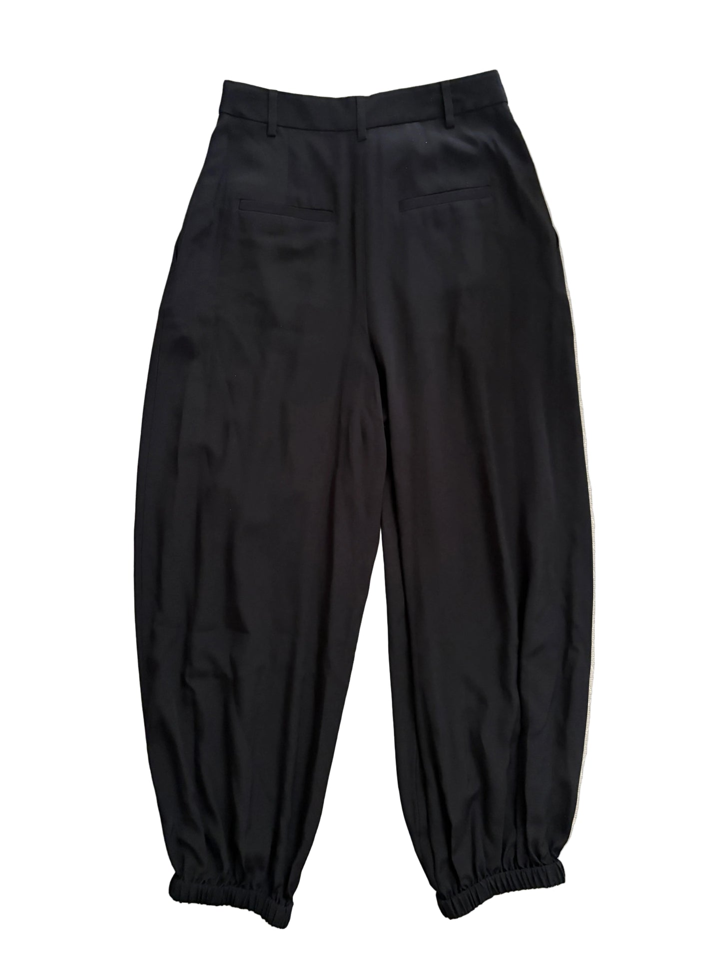 New With Tags Tibi Silk Black Balloon Trousers UK 8
