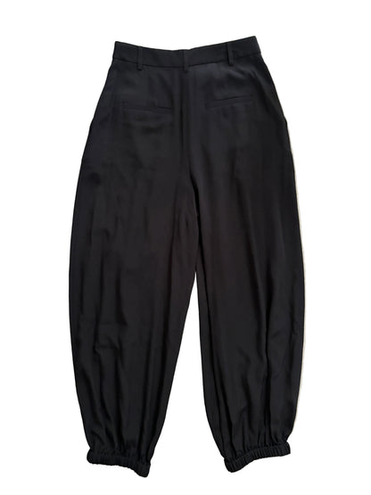 New With Tags Tibi Silk Black Balloon Trousers UK 8