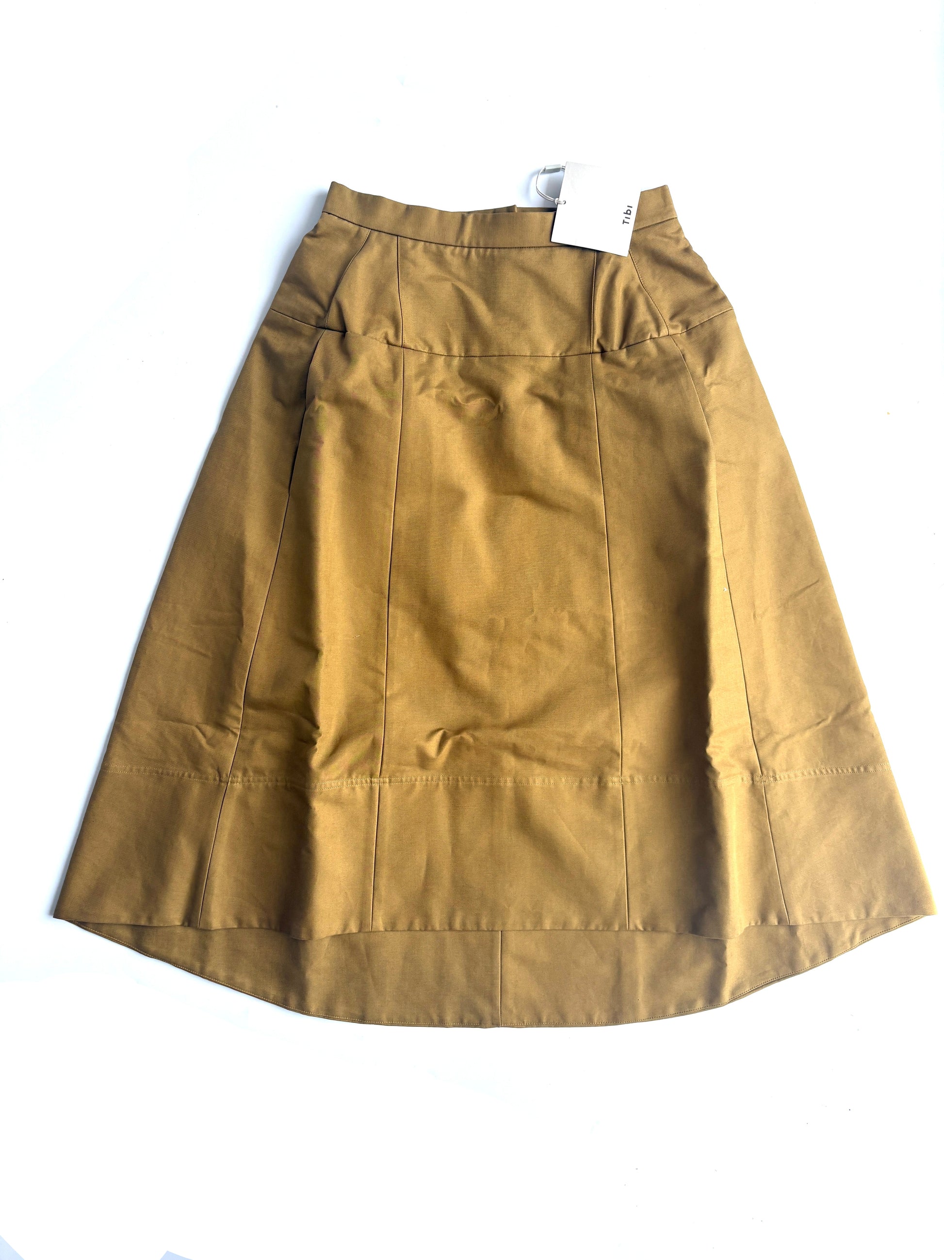 Tibi Camel A-line midi skirt