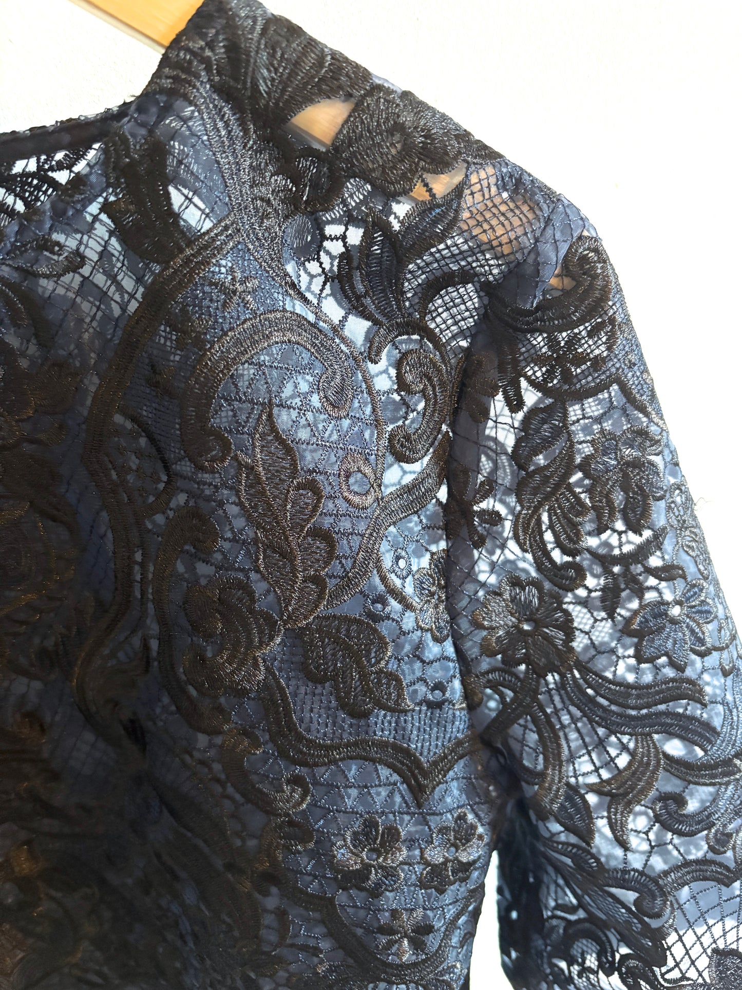 Ganni Navy Lace Blouse S