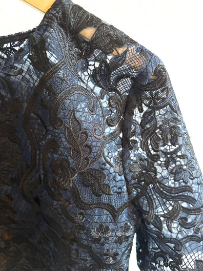 Ganni Navy Lace Blouse S