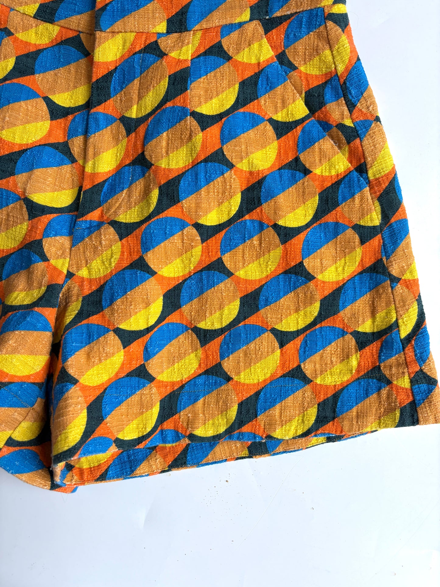 La Double J Orange Geometric Shorts S