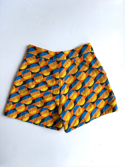 La Double J Orange Geometric Shorts S