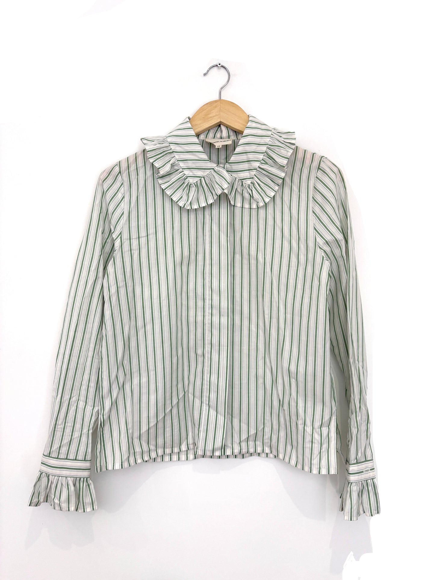 Marie de la orden cotton silk striped blouse