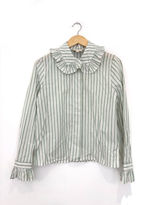 Maria De La Orden Cotton & Silk Striped Blouse UK 10