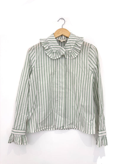 Marie de la orden cotton silk striped blouse