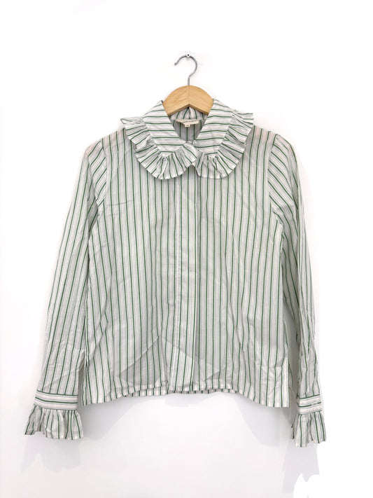 Marie de la orden cotton silk striped blouse