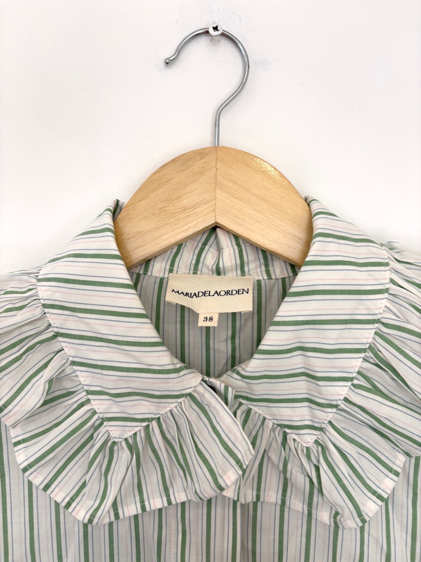 Maria De La Orden Cotton & Silk Striped Blouse UK 10