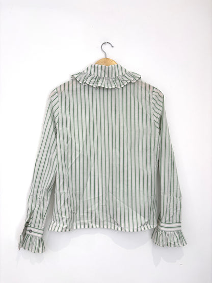 Maria De La Orden Cotton & Silk Striped Blouse UK 10