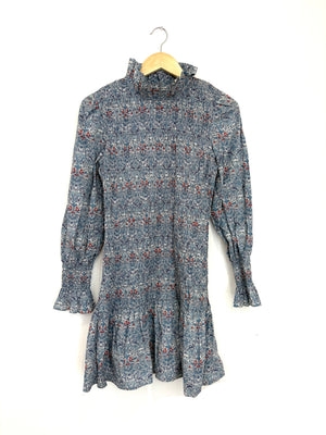 Maria de la Orden Short Smocked Poplin Dress UK 10