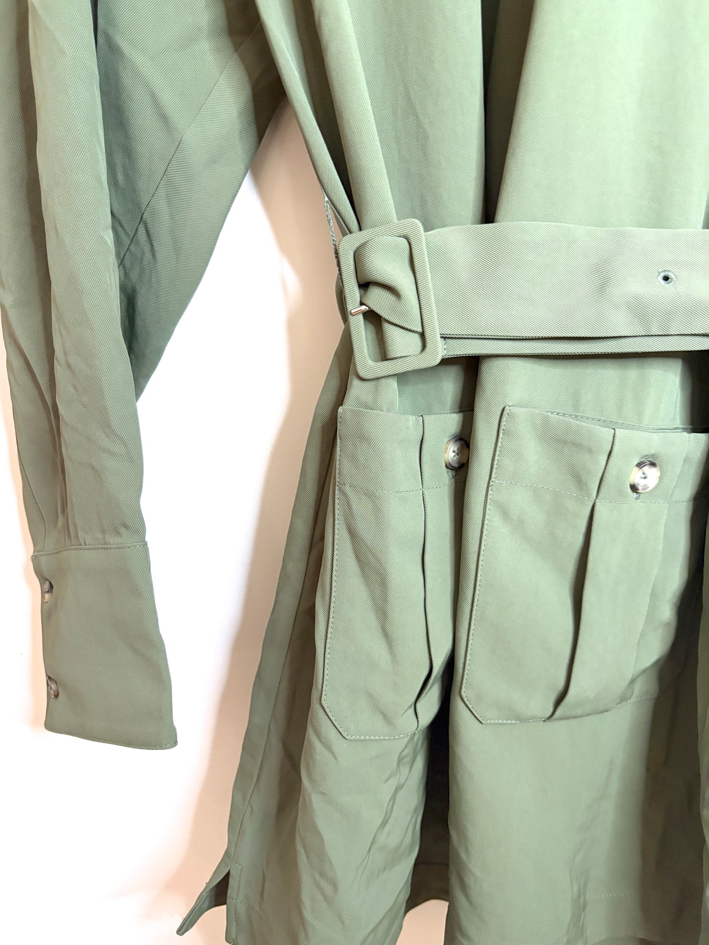 New With Tags Serena Bute Belted Utility Dress Khaki UK 10